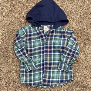 Carter's Blue and Green Button Down Shirt Size 3T